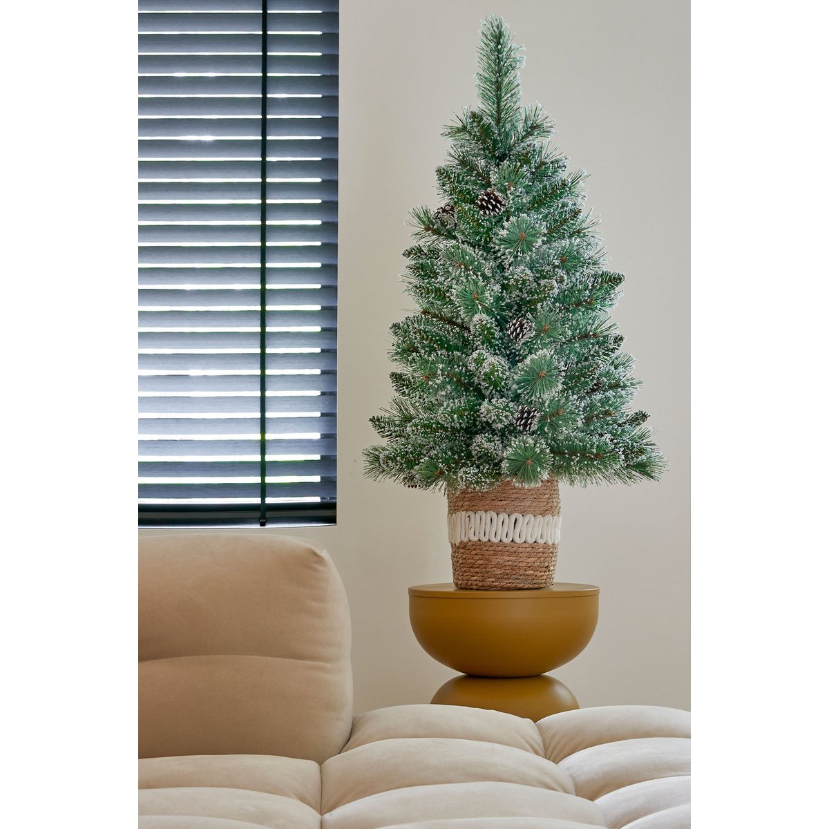 Sapin de Noël artificiel enneigé H90 cm VANDANS vert, BLACK BOX TREES
