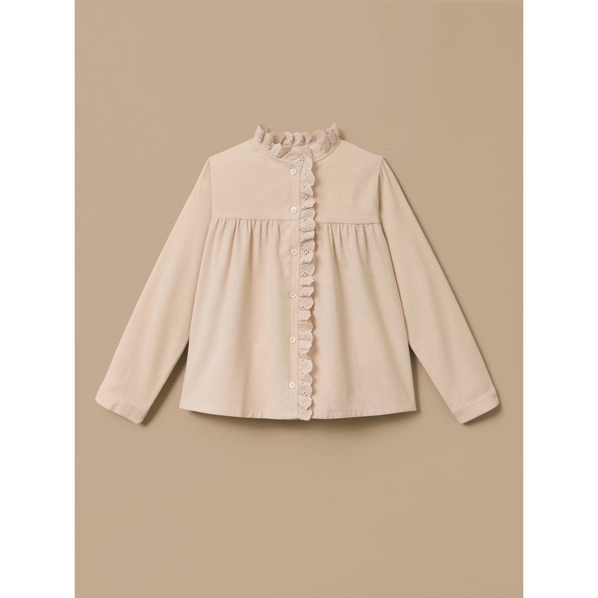 Chemise velours et dentelle ecru, CYRILLUS