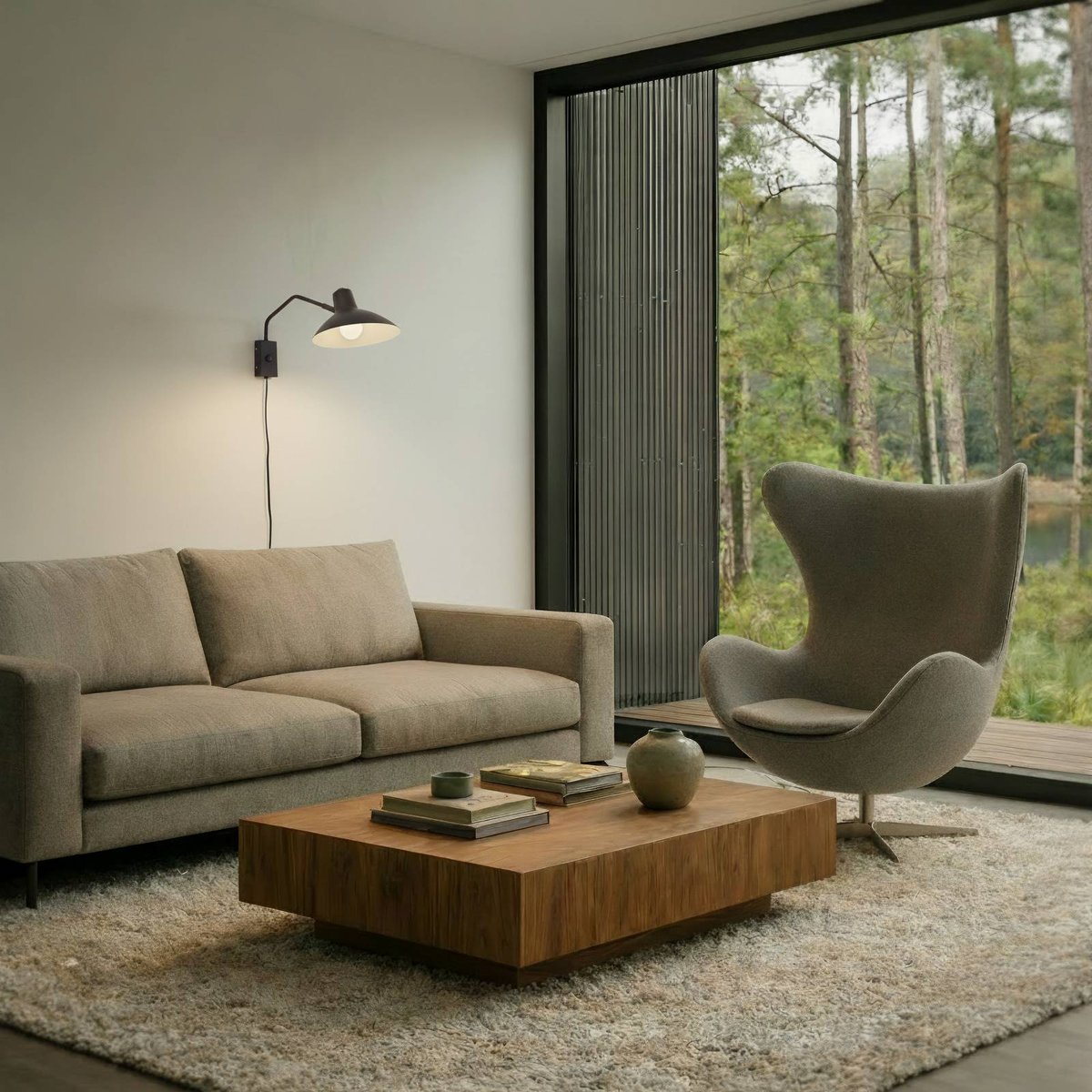 Applique en métal moderne, Adrik noir, LINDBY