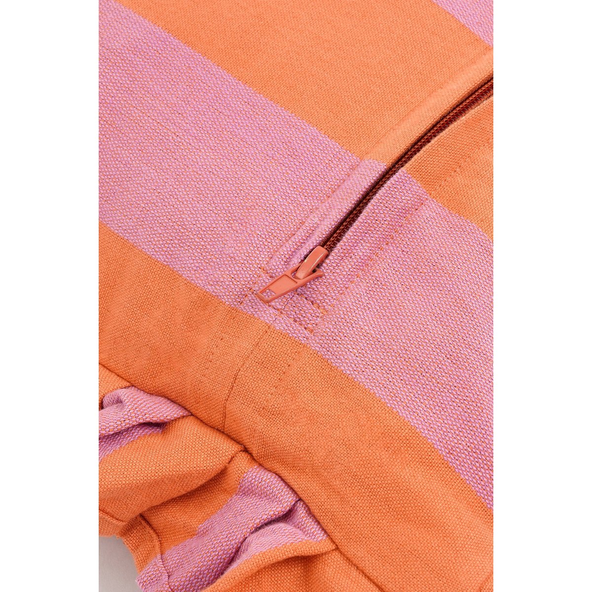 Coussin rayé JOLLYN lilas, orange, MICA DECORATIONS
