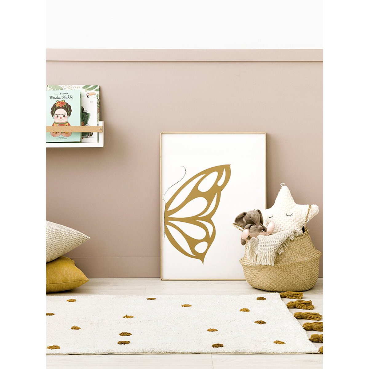 Tapis Textile - LITTLE-DOTS moutarde, KENAY