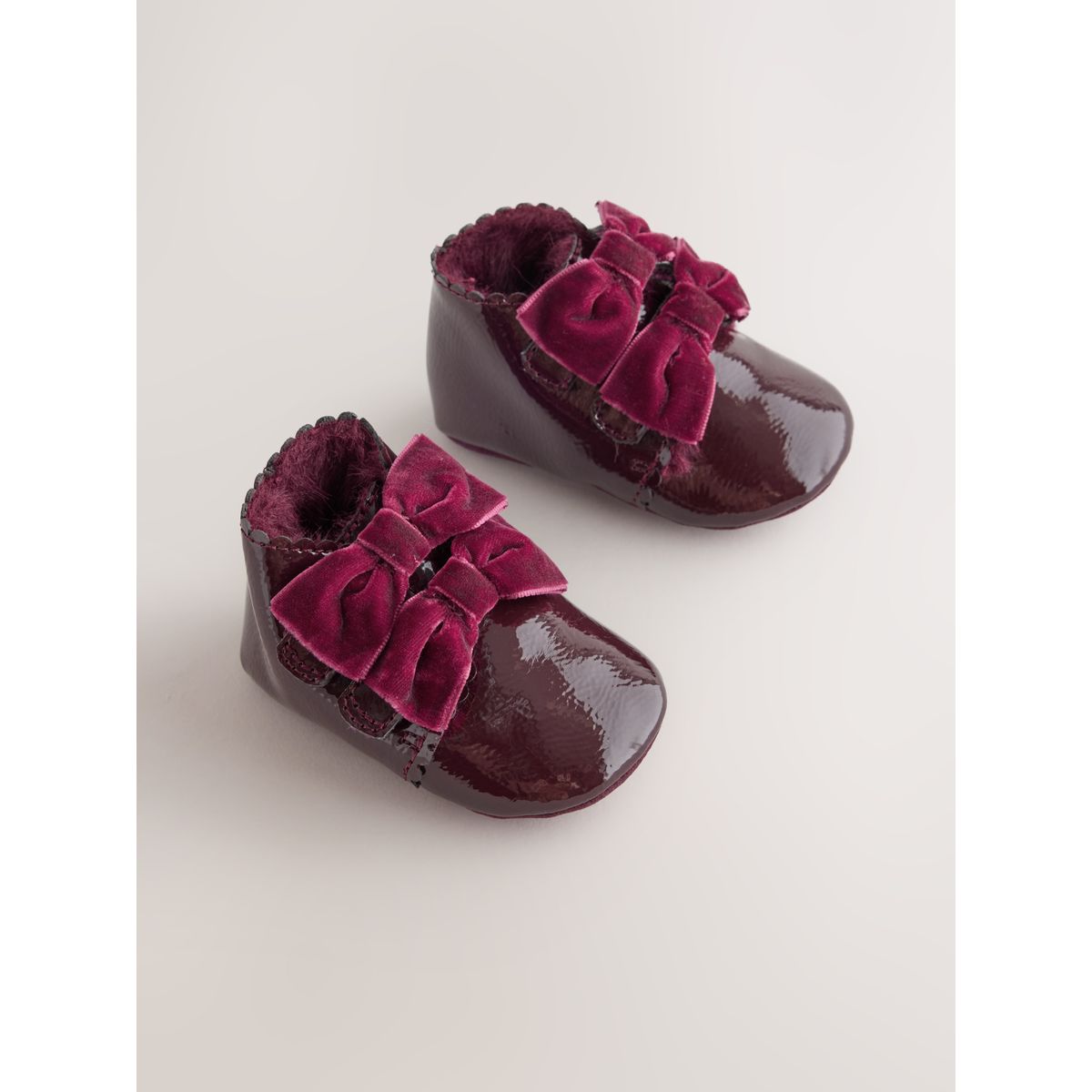 Bottines bébé nœud rouge bordeaux, NEXT
