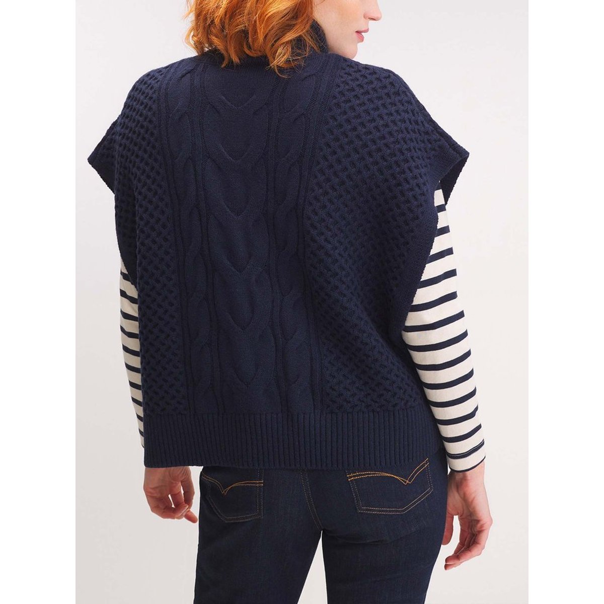 Pull col roulé CABYECAP19032 marine, TBS