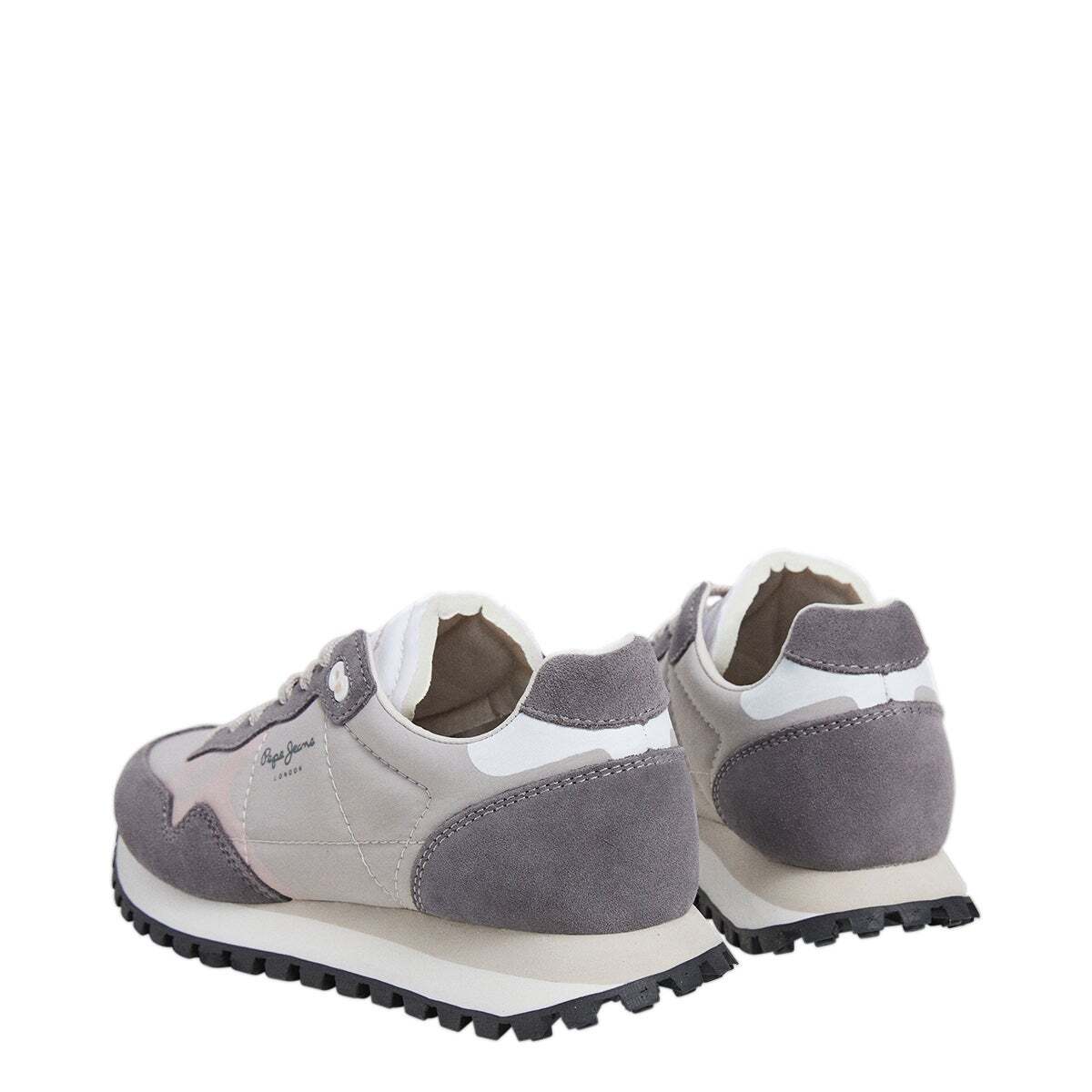 Baskets Avec Détails En Daim gris fumé, PEPE JEANS