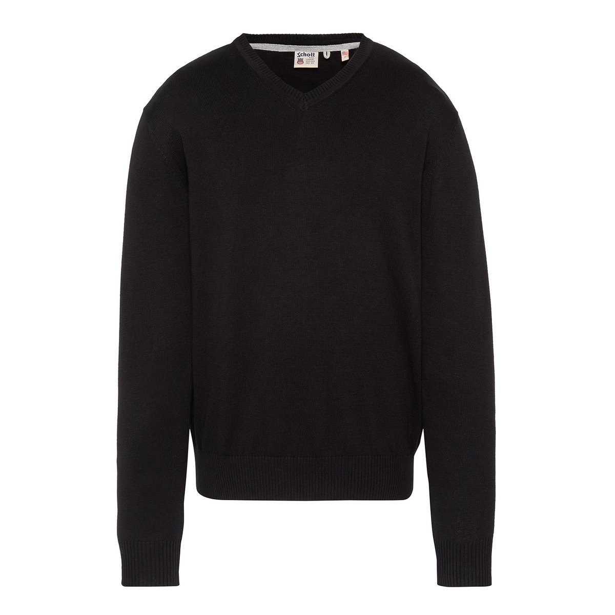 Pull léger col V noir, SCHOTT