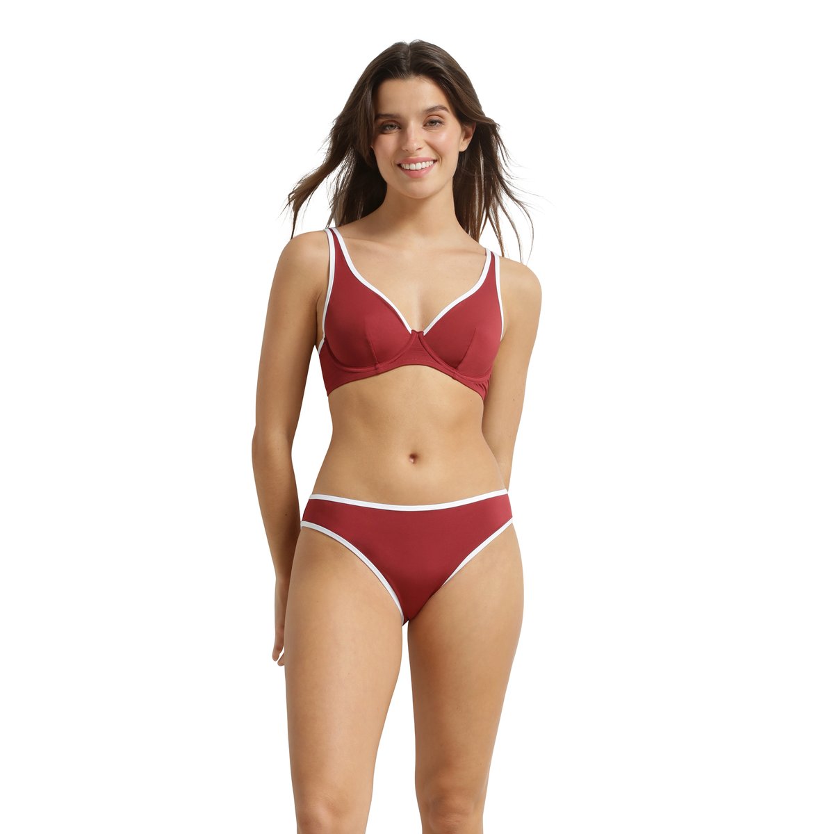 Haut de maillot de bain corbeille avec armatures Timeless bordeaux, DIM