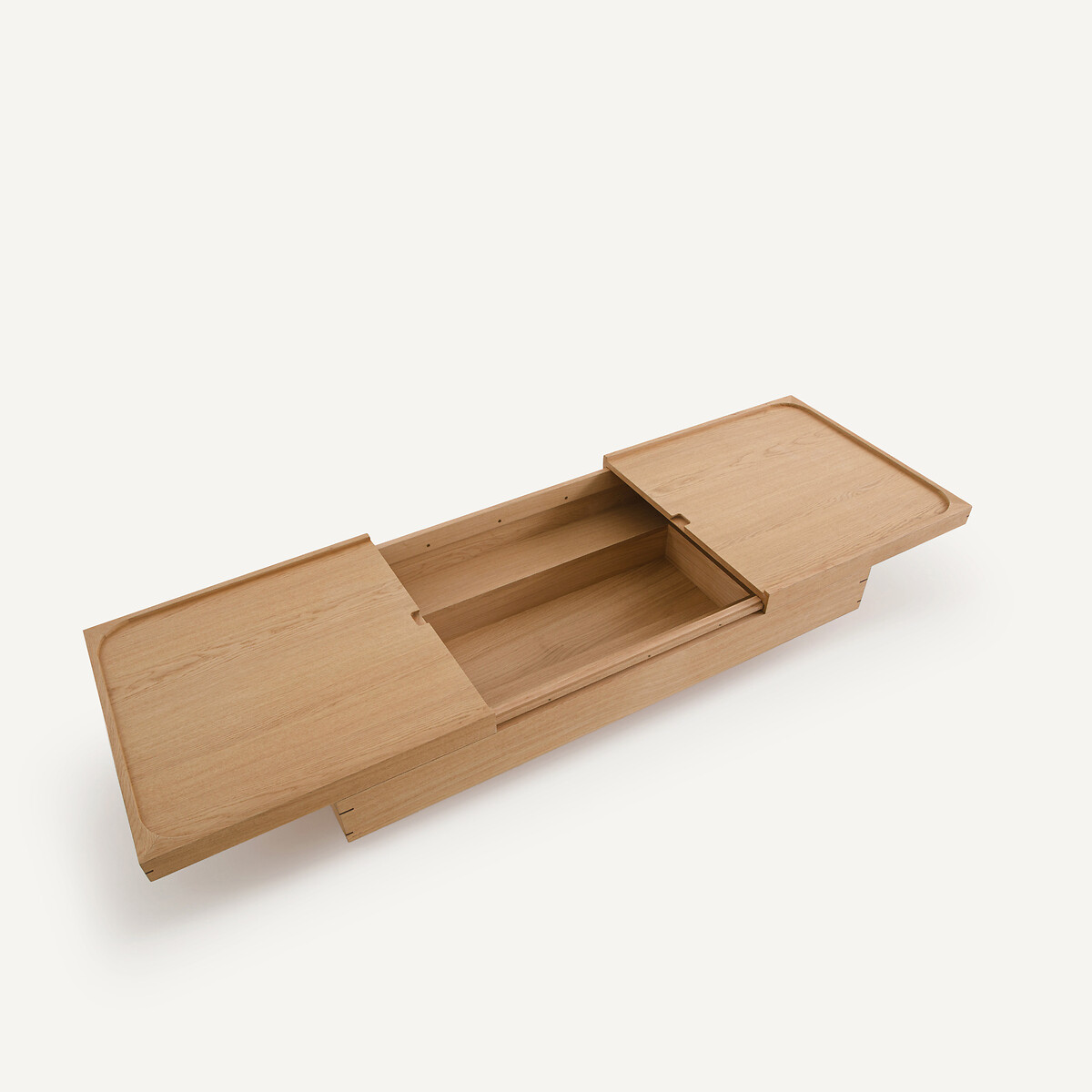 Table basse de rangement en plaqué chêne, Hibashi chêne naturel, AM.PM