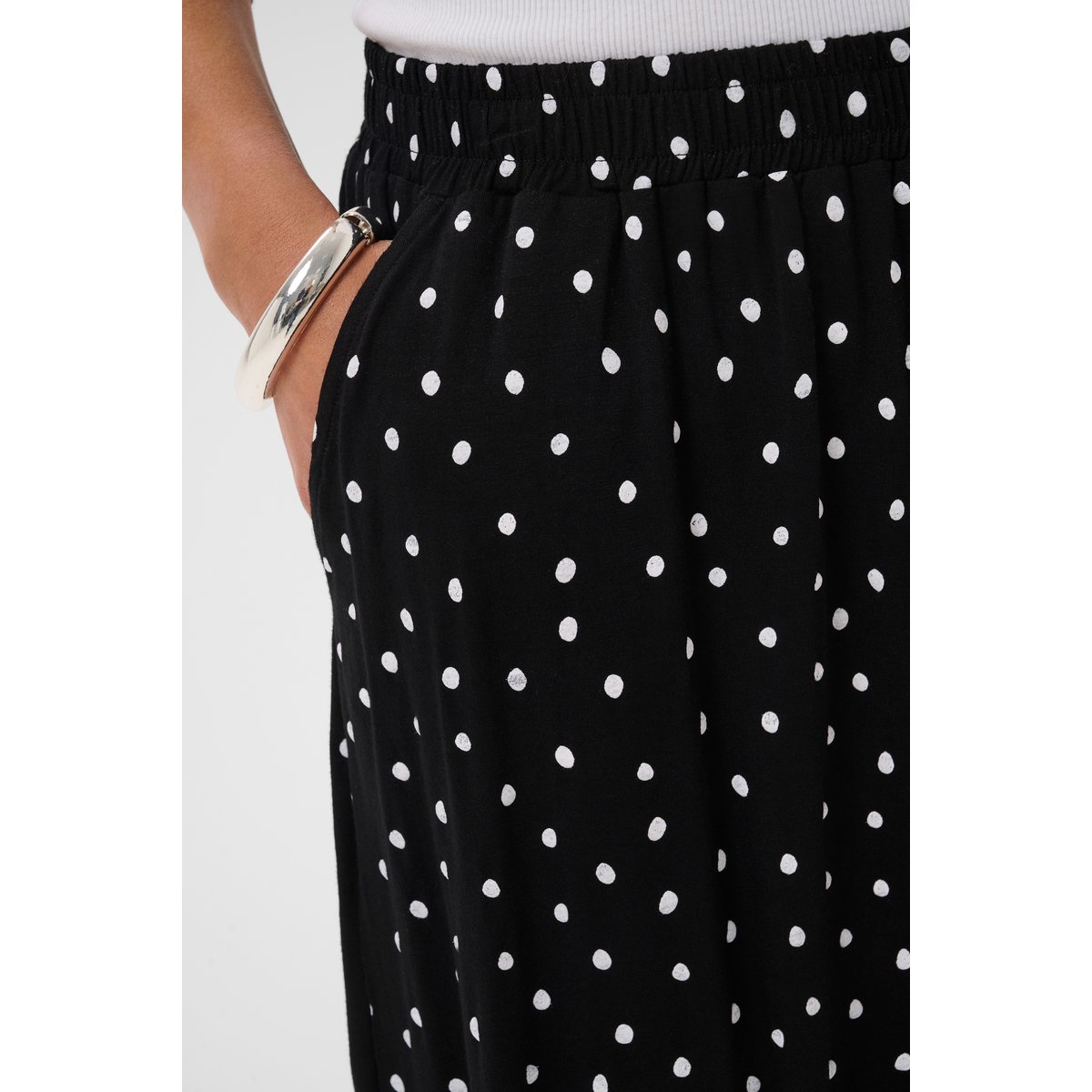Jupe casual noir blanc black deep/chalk dot, KAFFE