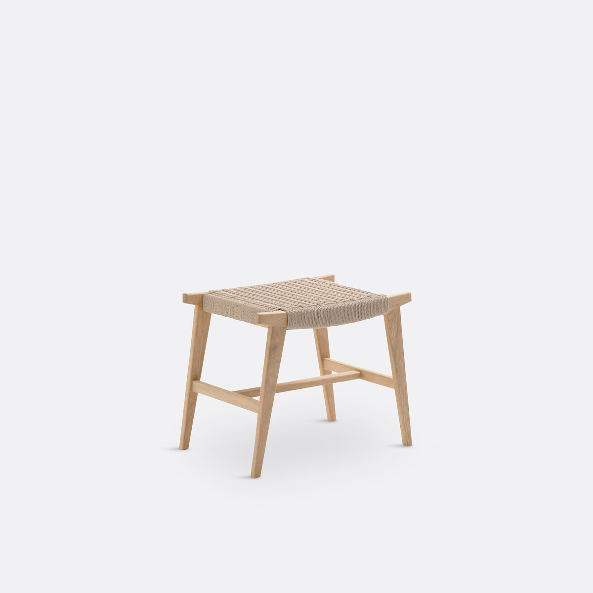 Kioto Oak & Woven Braided Stool natural, LA REDOUTE INTERIEURS