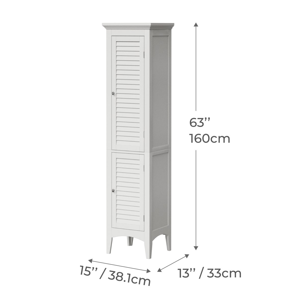 Colonne Salle de Bain avec Portes & Étagères, GLANCY blanc, TEAMSON HOME