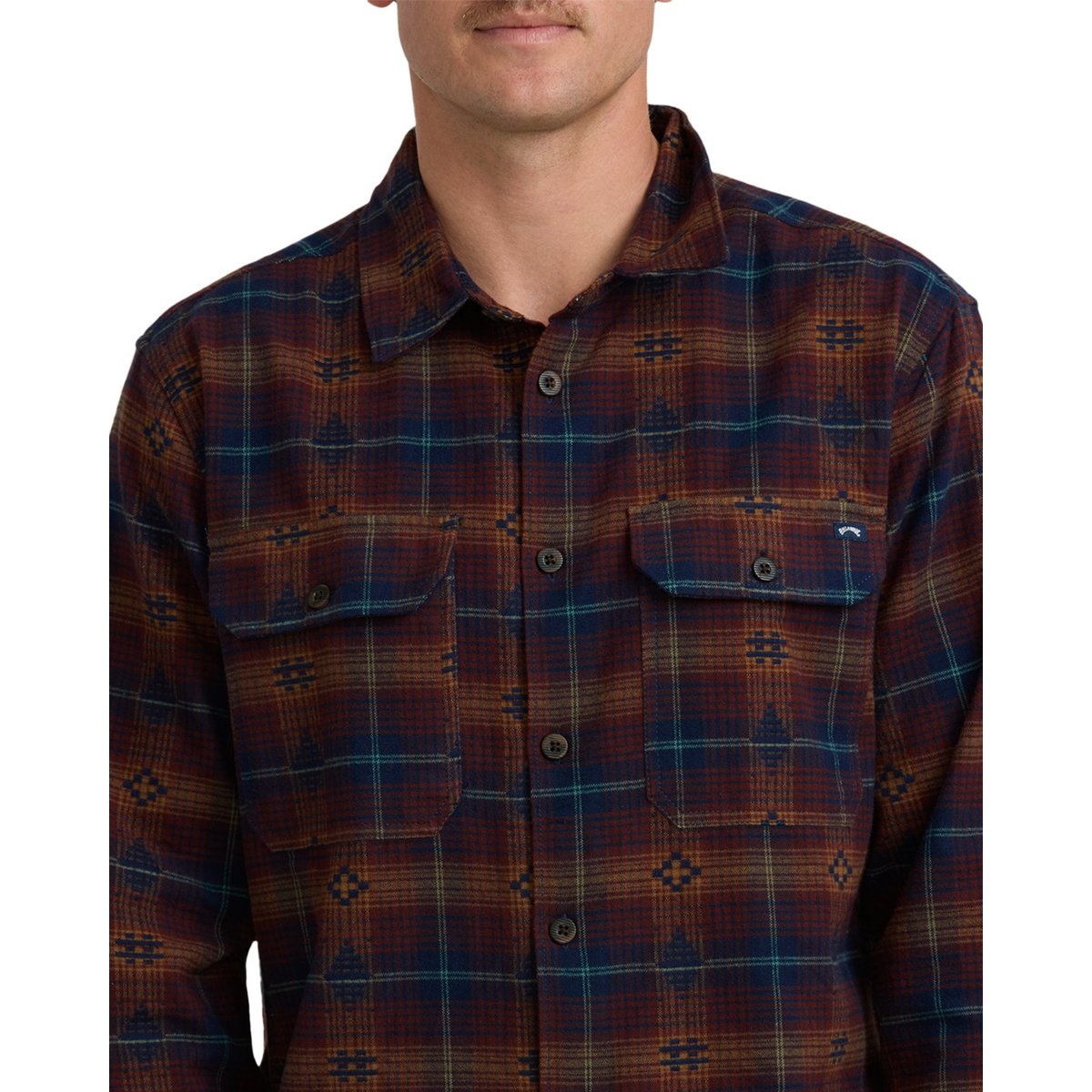Chemise manches longues OFFSHORE JACQUARD FLANNEL violet wine, BILLABONG