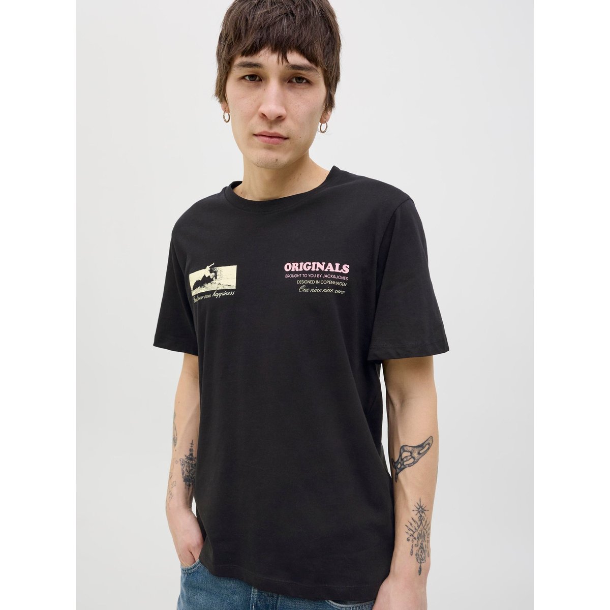 T-Shirt noire - black, JACK & JONES