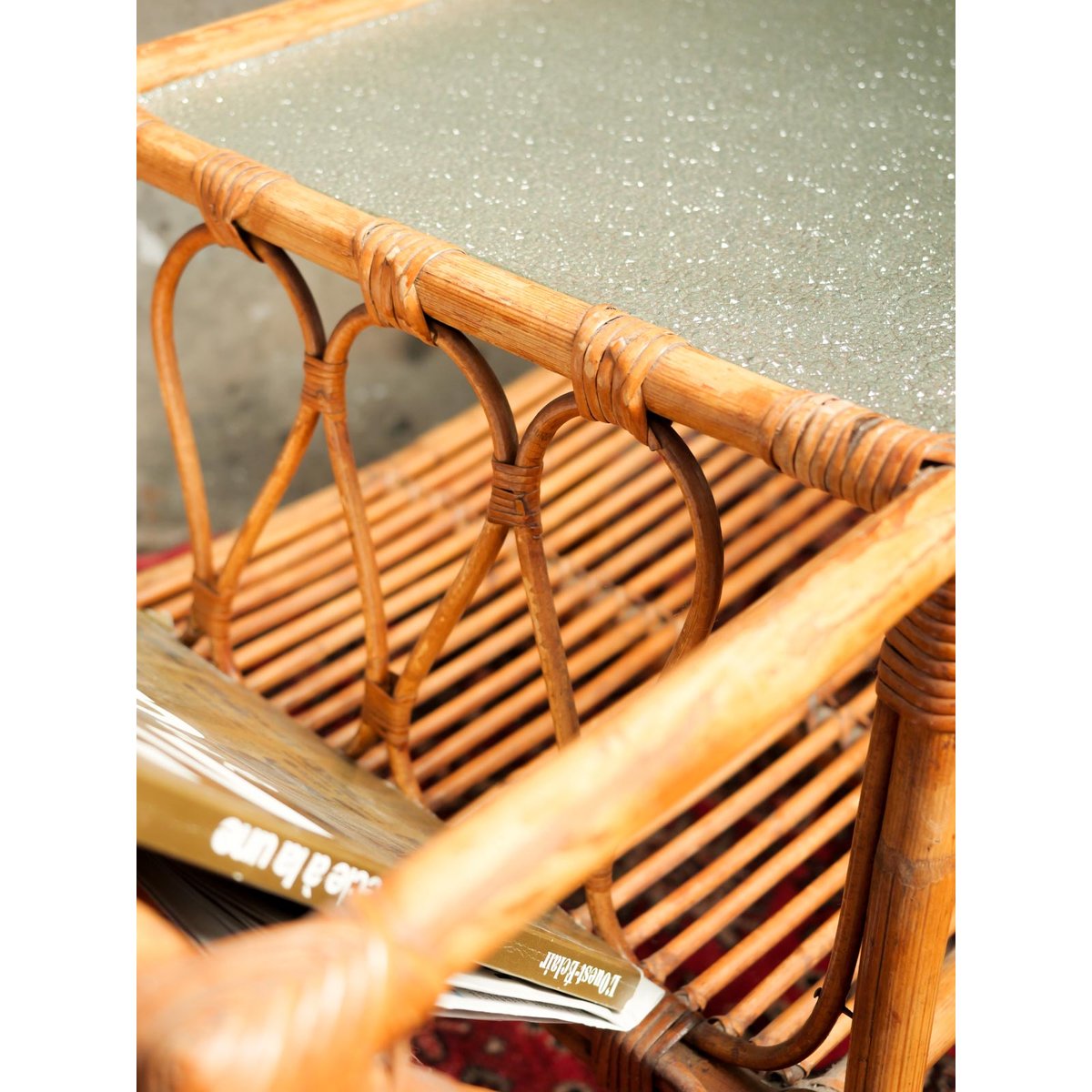 Table basse en rotin Léonie N°982 - Bon état marron, DEBONGOUT