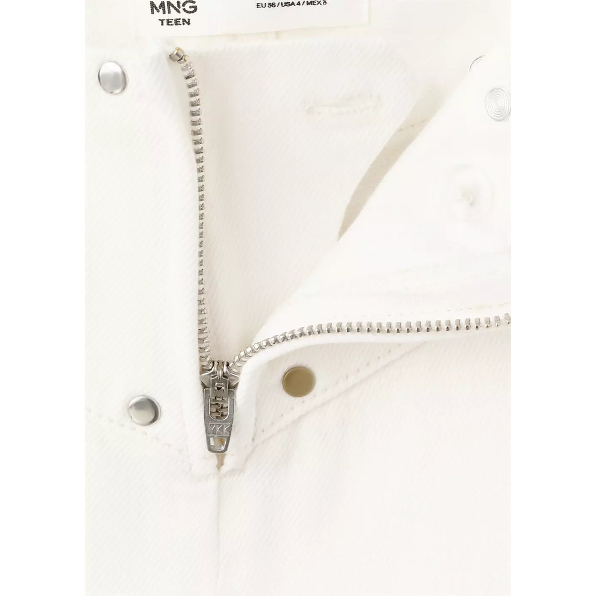 Jean low waist à clous permanents blanc cassé, MANGO TEEN