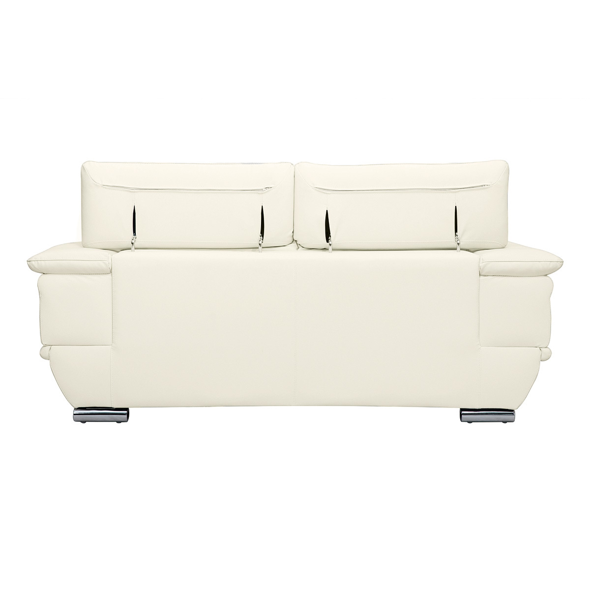 Canapé design avec têtières ajustables 2 places EWING blanc, MILIBOO