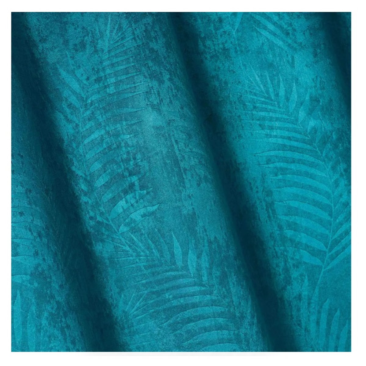 Rideau a oeillets occultant 140 x 240 cm Tropicaline petrole bleu, EDEN