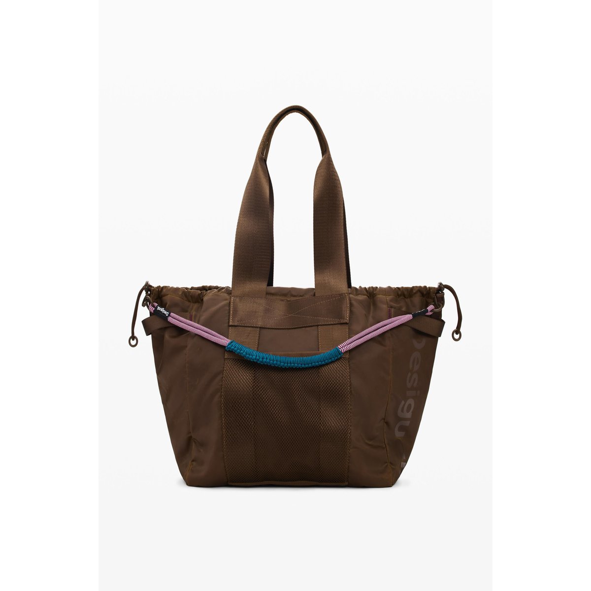 Grand sac cabas en nylon marron, DESIGUAL