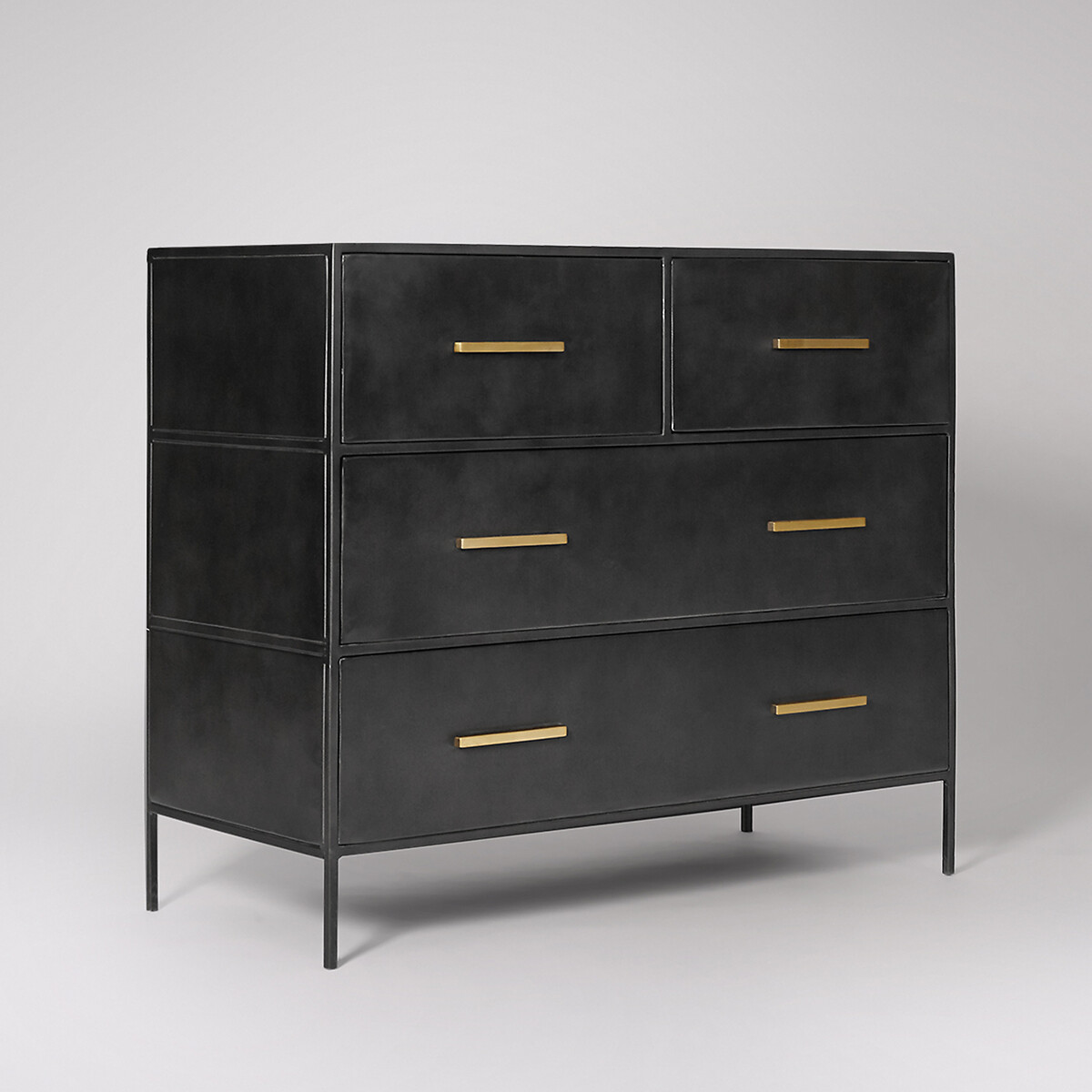 Stepney Metal 4 Drawer Chest Of Drawers gunmetal black, SWOON