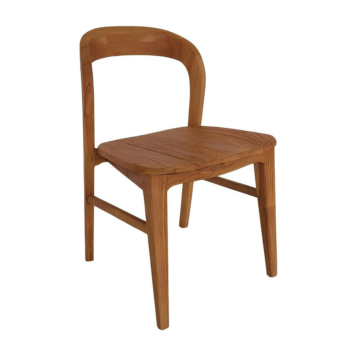 Chaise en teck massif à dossier arrondi (lot de 2) DEPOK bois naturel, PIER IMPORT
