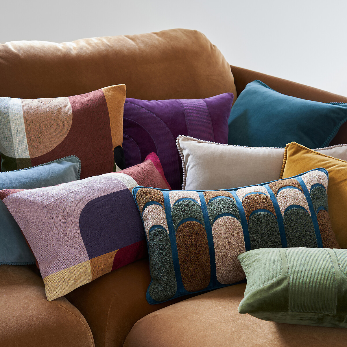 Housse de coussin velours 40x40 cm, Brimo violet, LA REDOUTE INTERIEURS