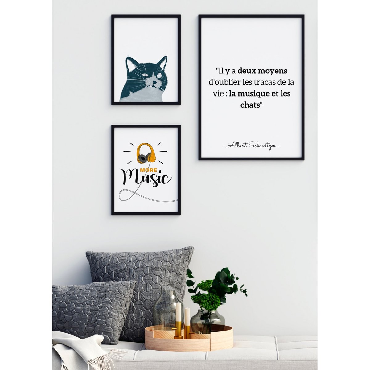 Affiche citation Albert Schweitzer 'Il y a deux moyens...' blanc, L'AFFICHERIE