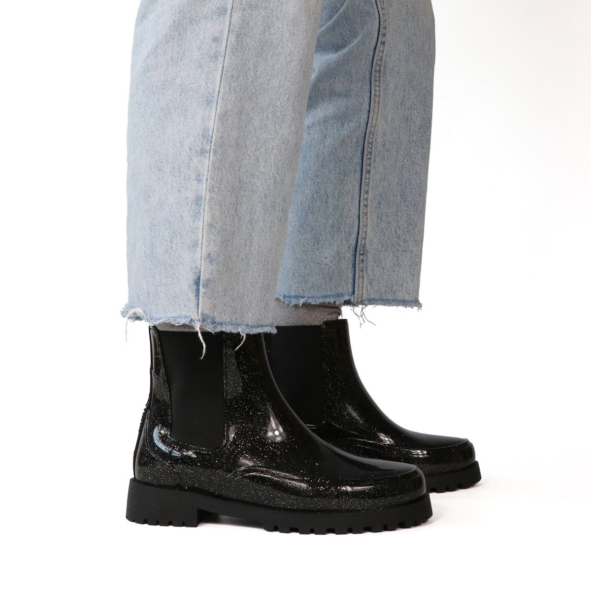 Bottes à paillette Femme DOCE GLITTER noir, CACATOES