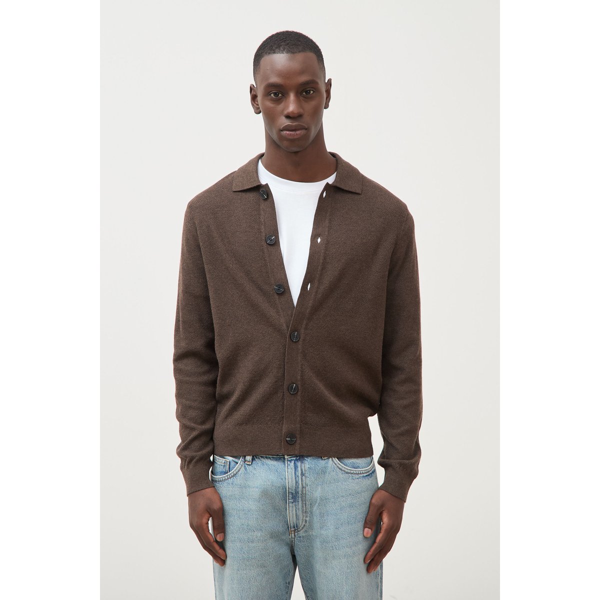 Cardigan manches longues marron, BONOBO