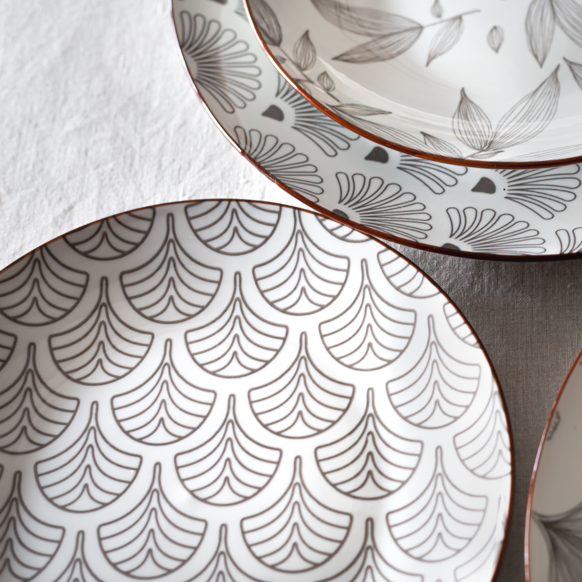 Lot de 6 petites assiettes à dessert, SASEBO beige, ARTIME