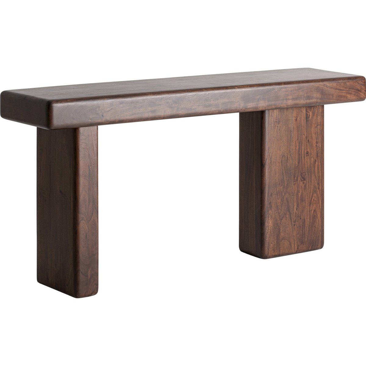 Console contemporaine en bois d'acacia marron, RECOLLECTION