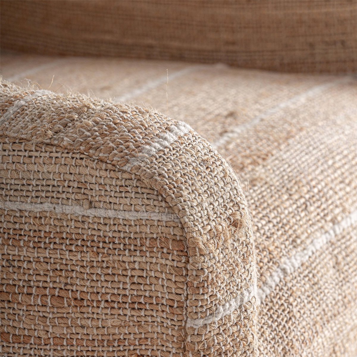 Fauteuil classique en jute tressé beige et marron, RECOLLECTION
