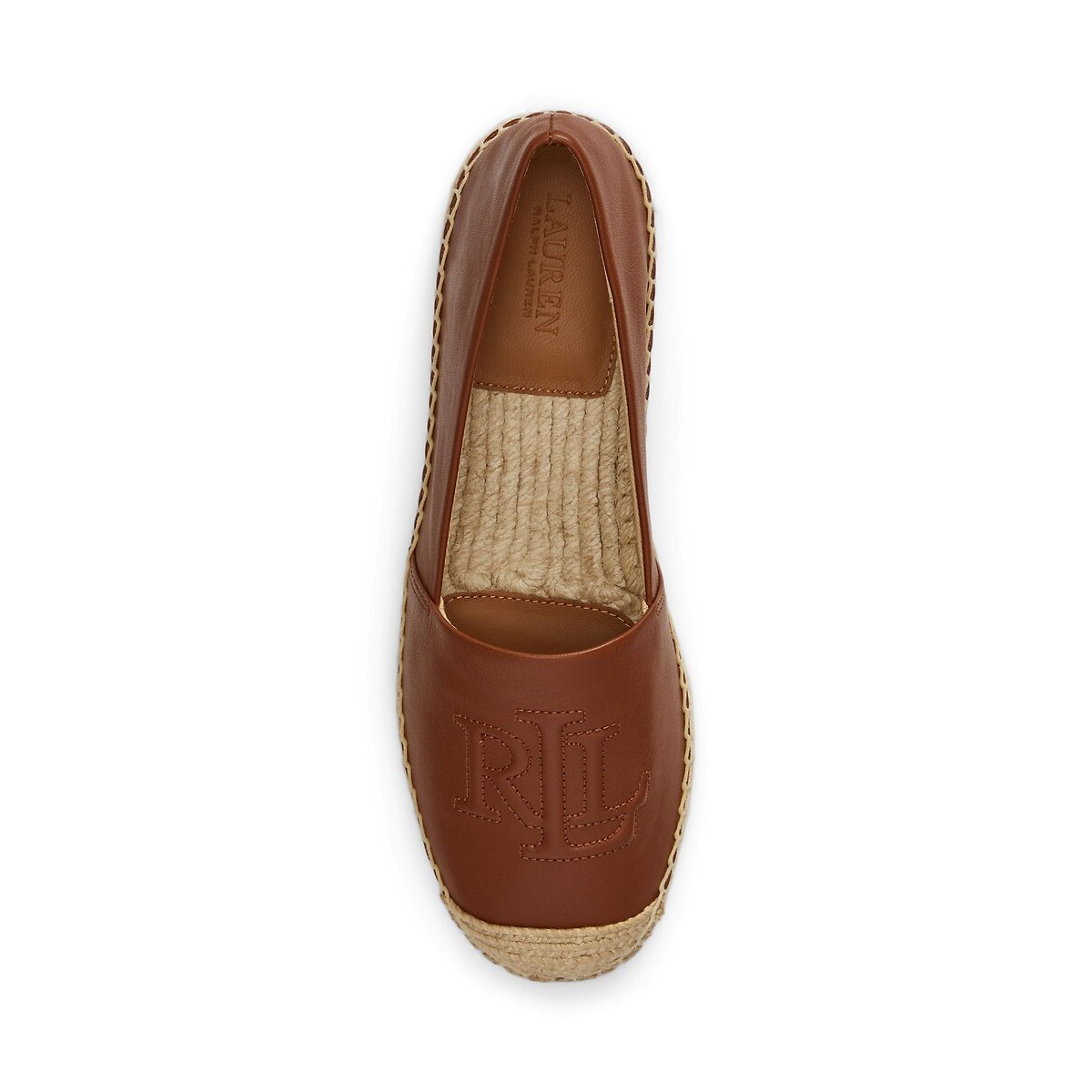 Leren espadrilles Cameryn tan, LAUREN RALPH LAUREN