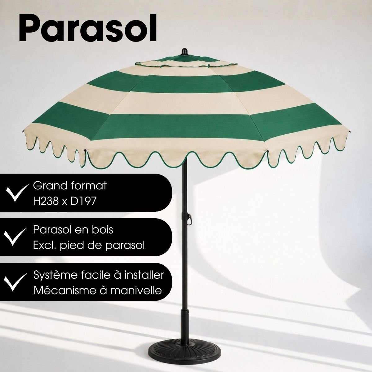 Parasol vert, MICA DECORATIONS