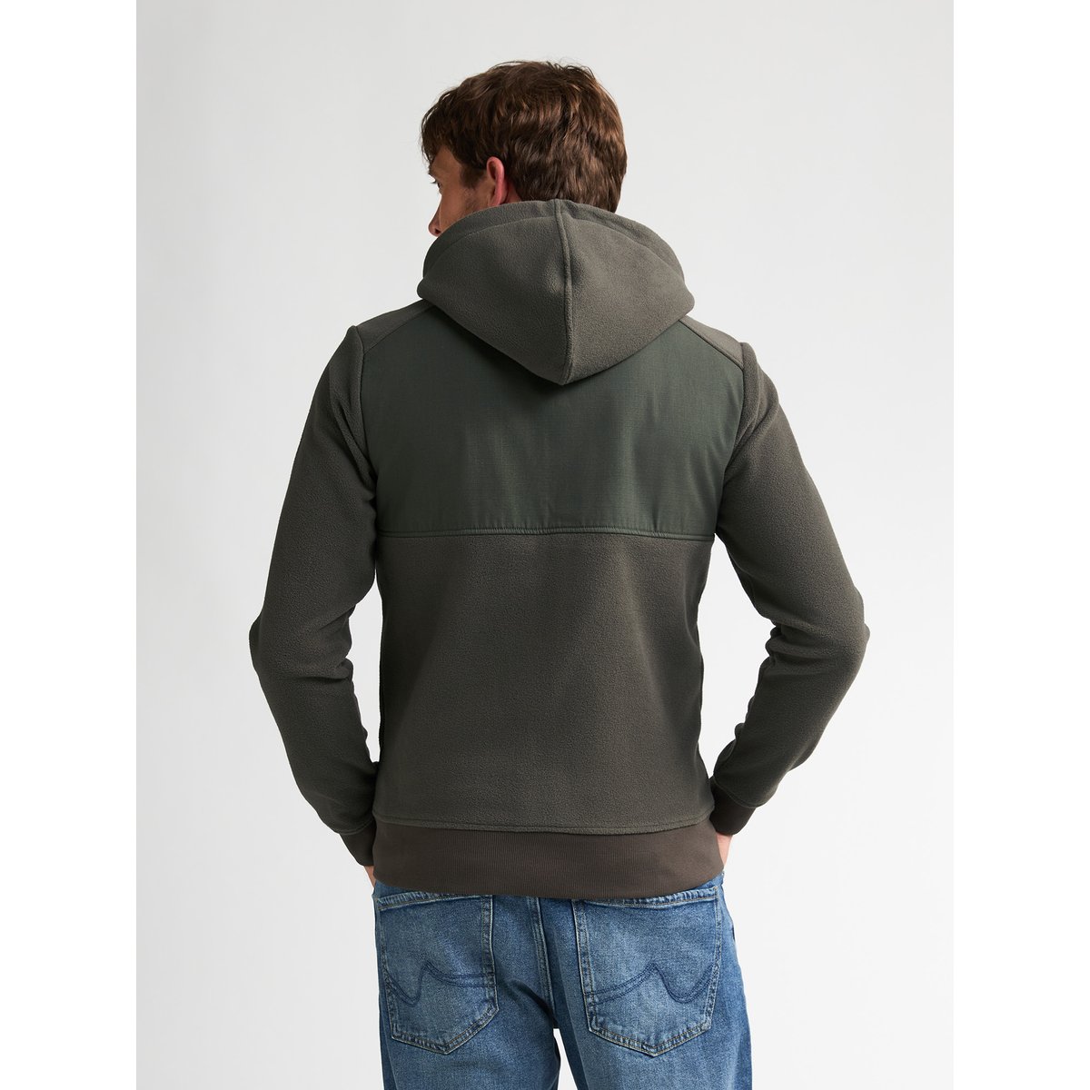 Sweat zippé à capuche hybride elmwood gris beluga, PETROL INDUSTRIES