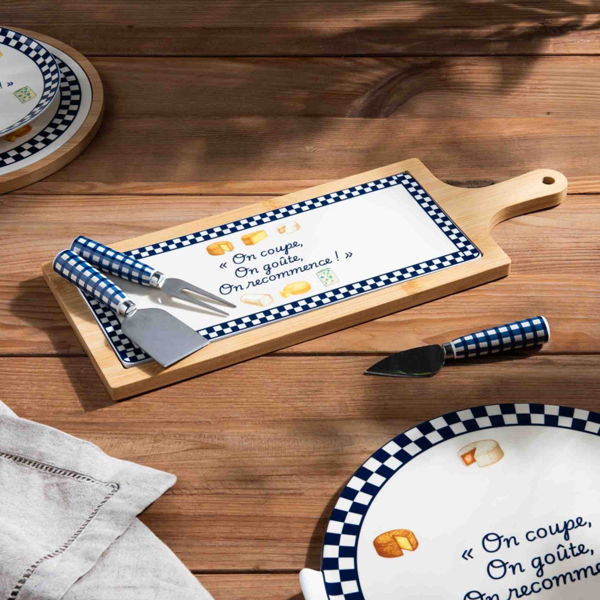 Plateau rectangle Fromage 31 x 13 cm   - FROMAGE bleu, TABLE PASSION