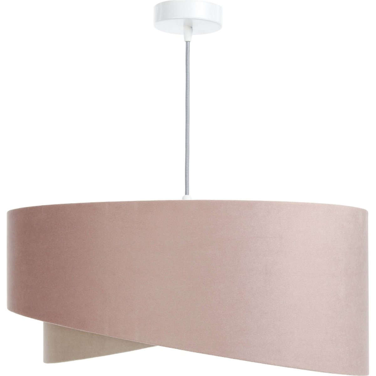 Suspension ronde en velours lumière douce Jasmin bebe gris clair avec velours rose poudré, BPS KONCEPT
