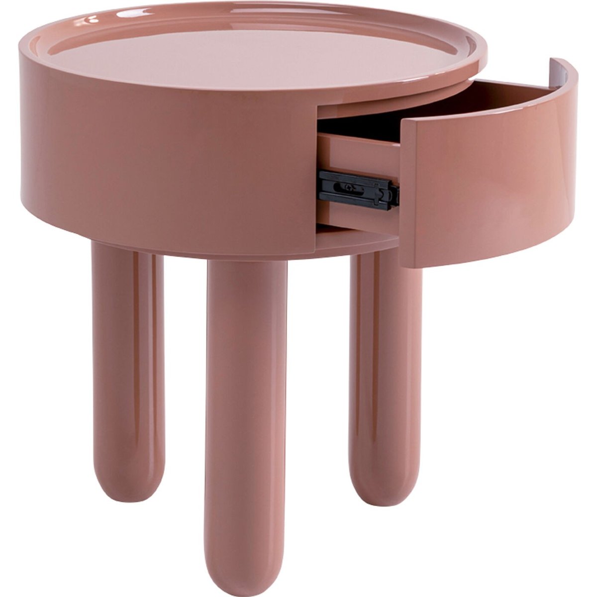 Table d'appoint ronde avec tiroir, LOLLY marron, KARE DESIGN