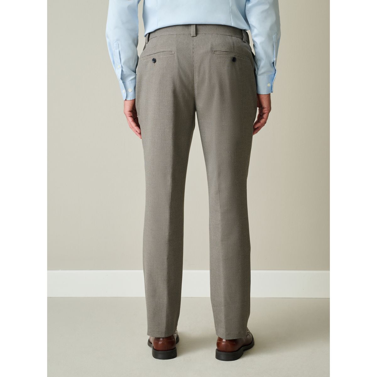Pantalon habillé pied-de-poule marron, NEXT