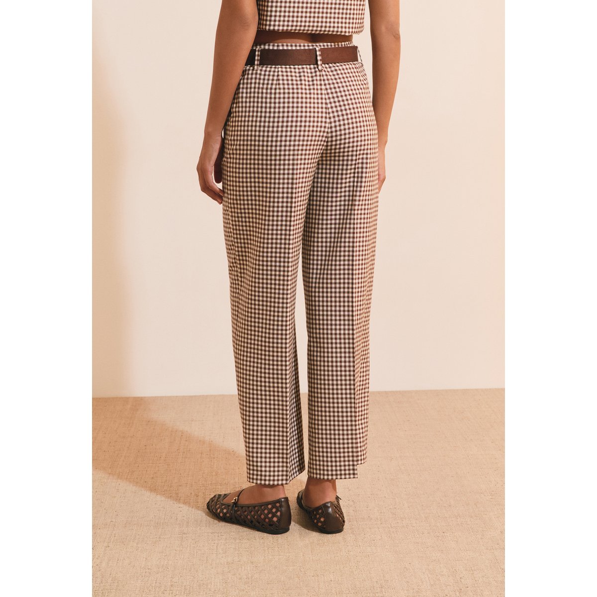 Pantalon à carreaux A PARAMY CRX chocolat, ETAM