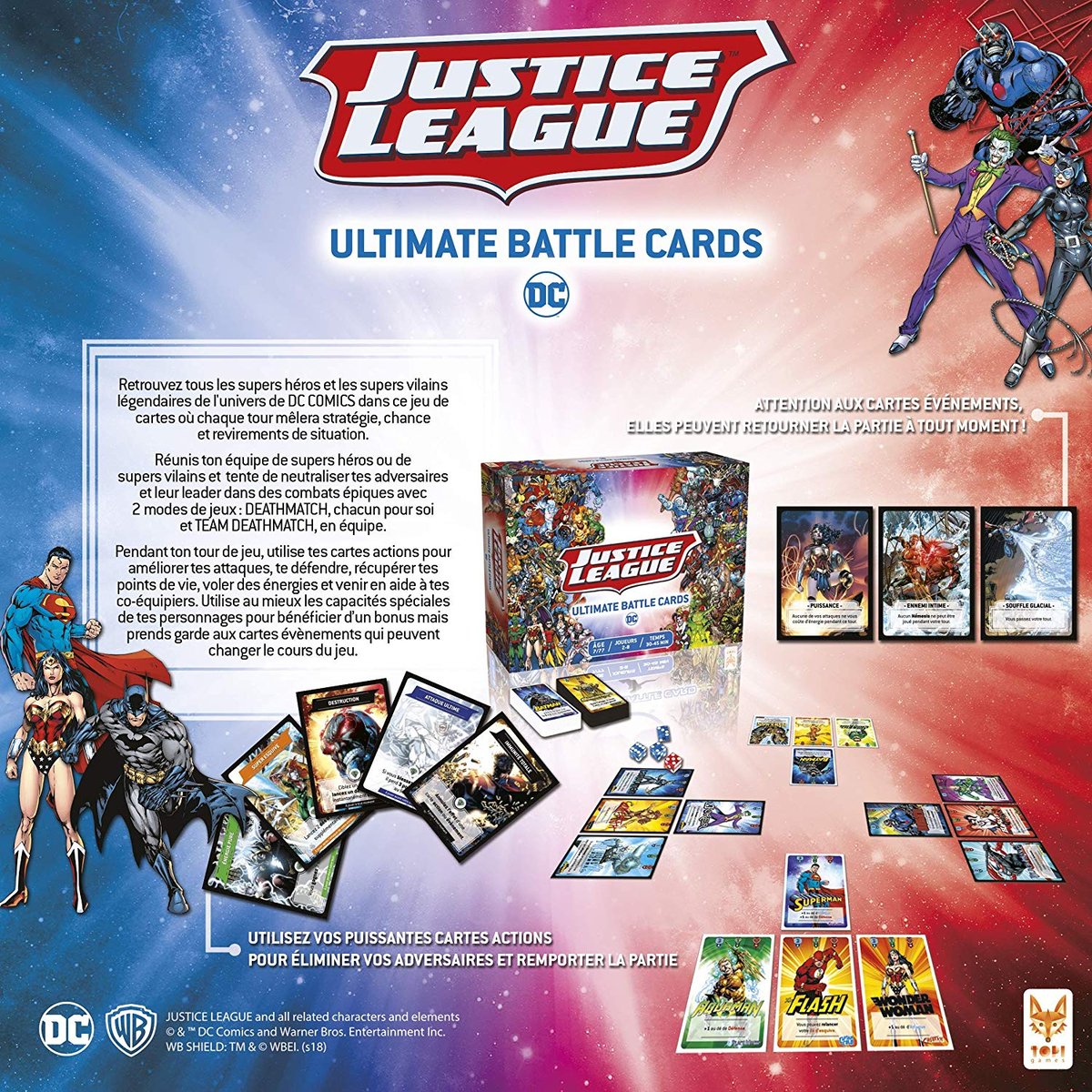 Justice League - Ultimate Battle Cards rouge, TOPI GAMES
