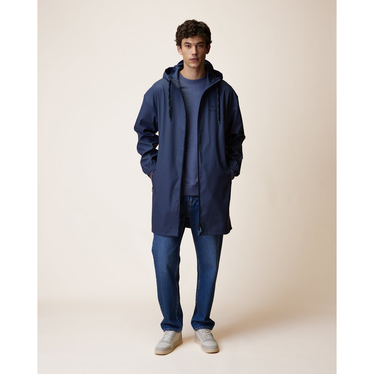 Imperméable marine grisé, FAGUO