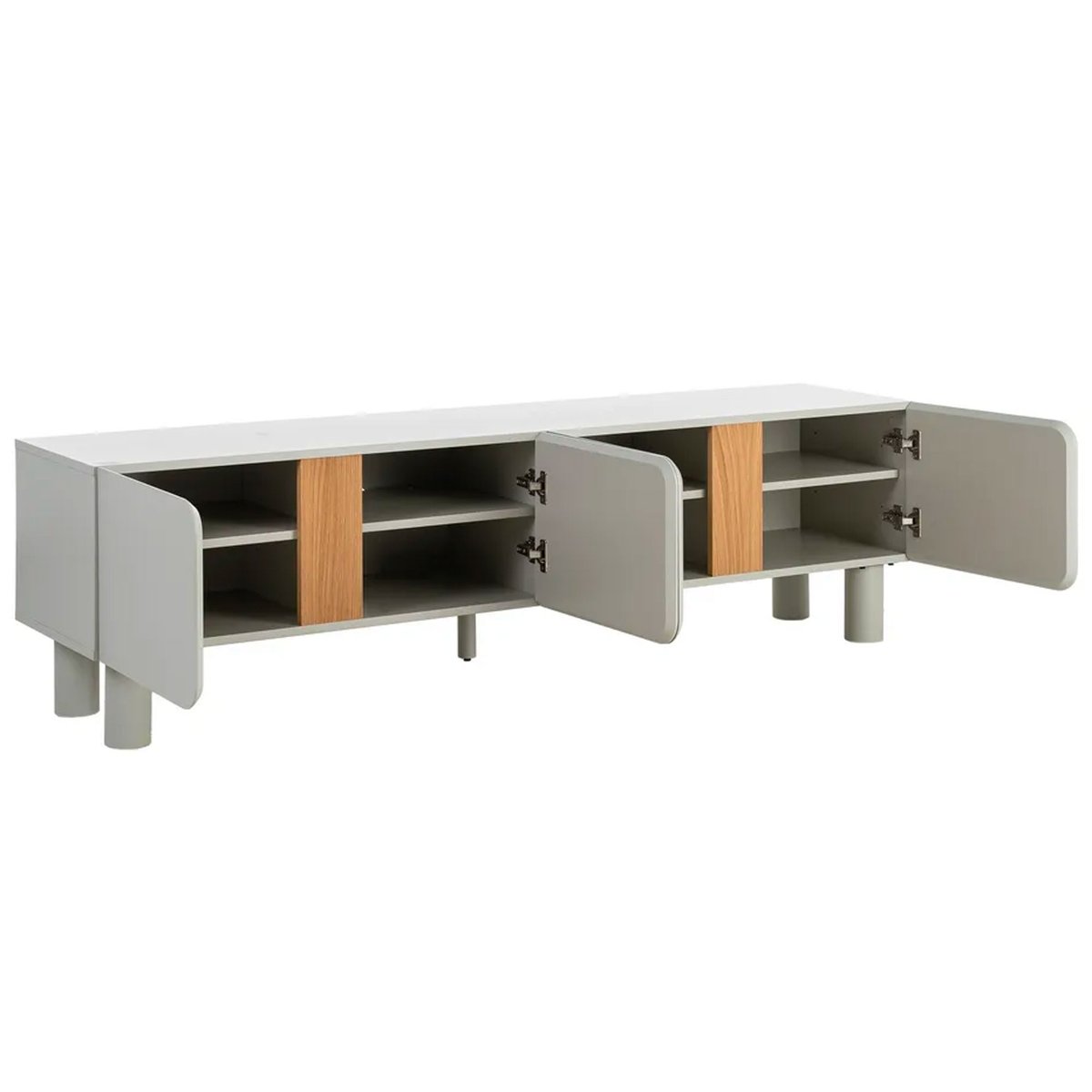 Meuble de télévision design beige et bois 180x40x50cm beige, WADIGA