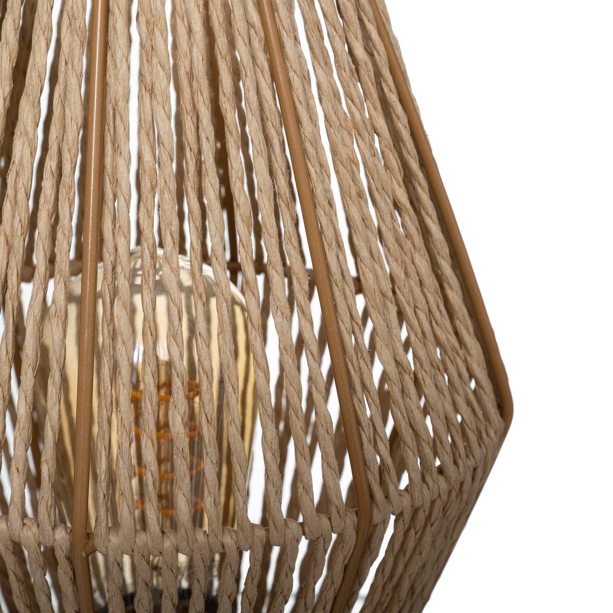 Lampadaire corde tressée AISSA beige moyen, ATMOSPHERA