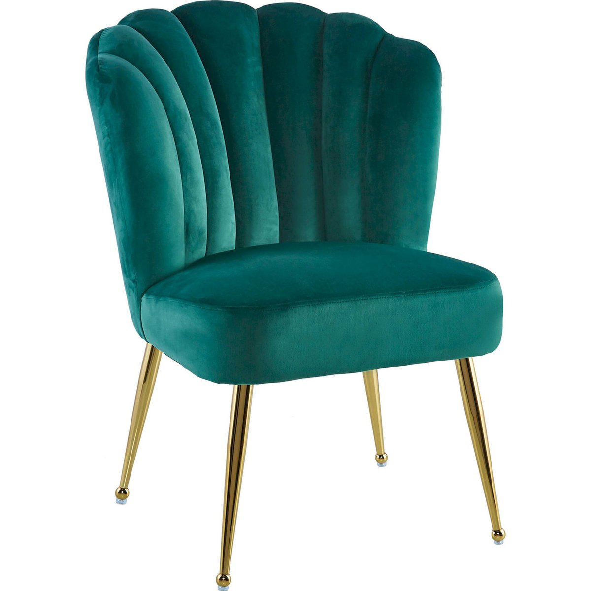 Chaise de salle à manger en velours vert profond avec pieds dorés, ARTE ESPINA