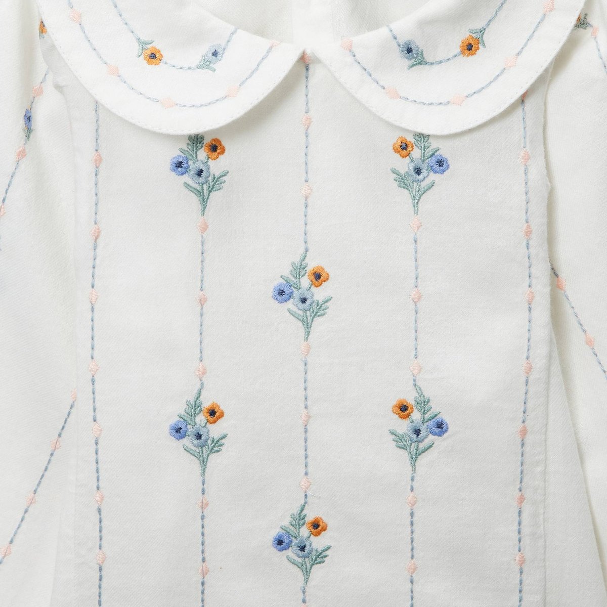 Blouse brodée en coton BIO GOTS naturel, BOUT'CHOU