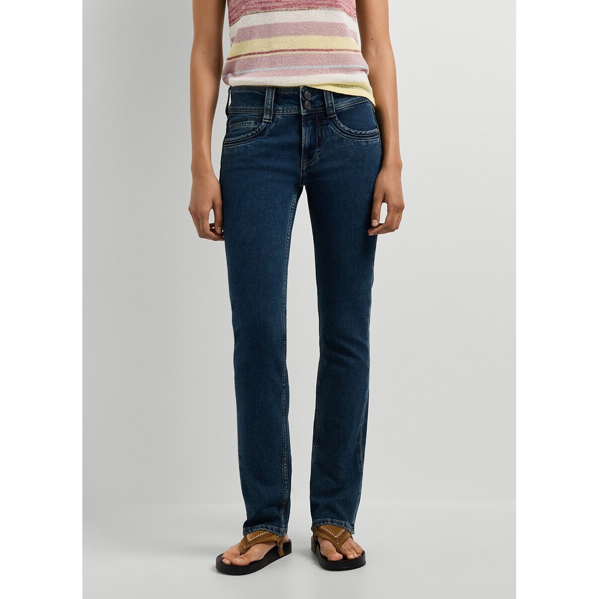 Jeans slim, cintura standard, dois botões, GEN stone wash, PEPE JEANS