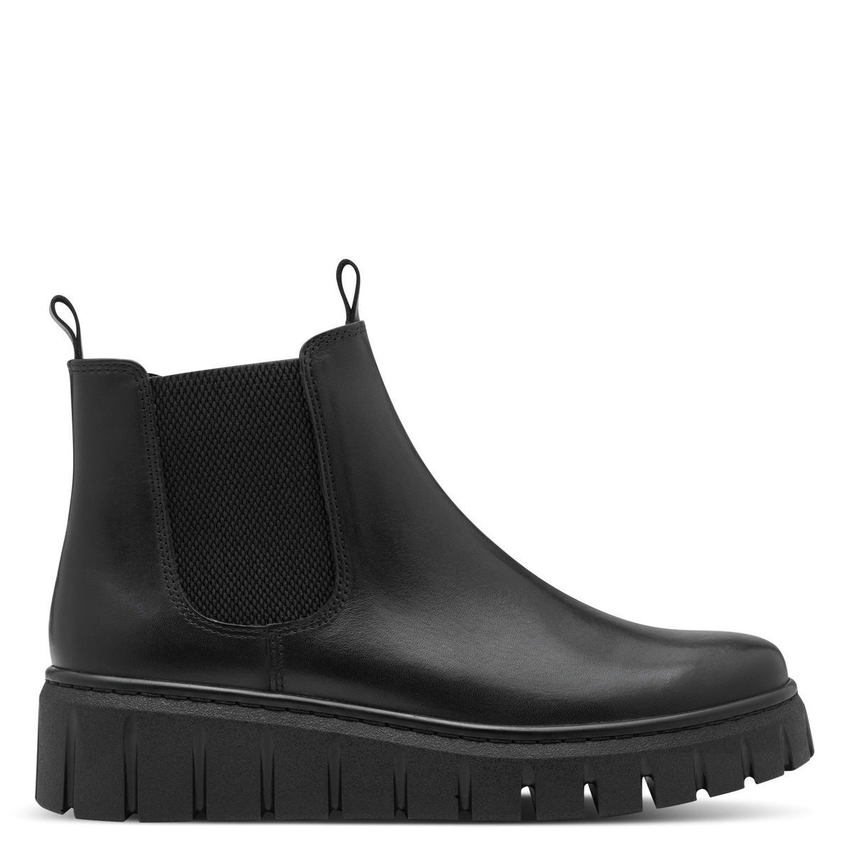 Bottine Chelsea en cuir noir, MARCO TOZZI