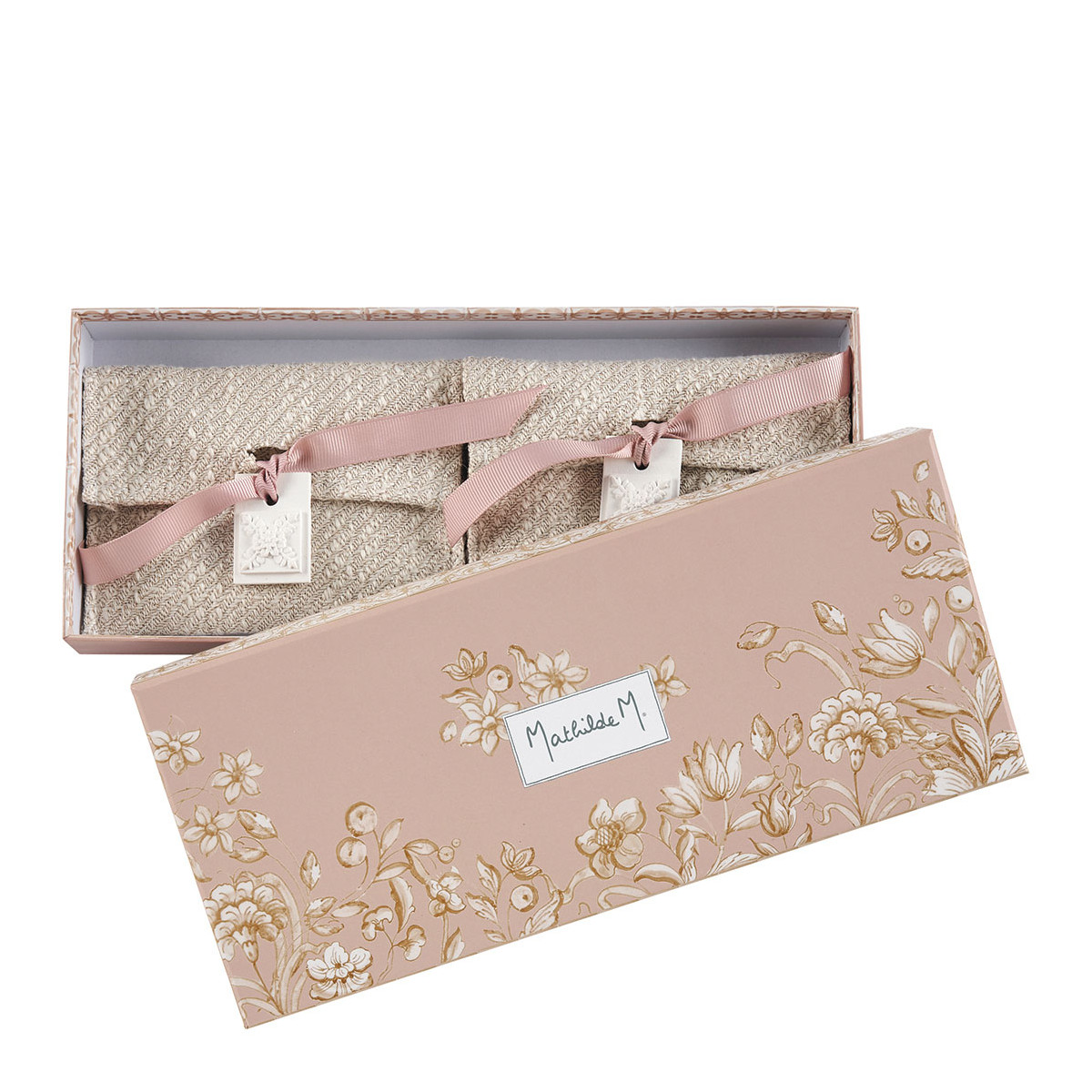 Coffret de 2 pochettes parfumées - Marquise blanc, MATHILDE M