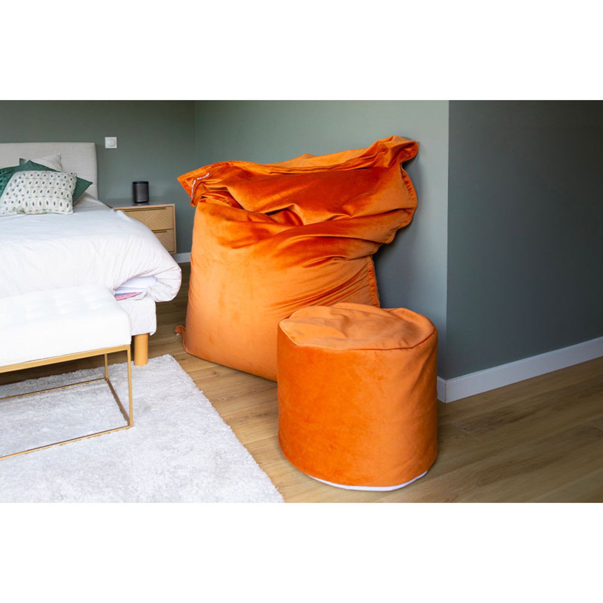 Coussin Géant JUMBO VELOURS terracotta, JUMBO BAG