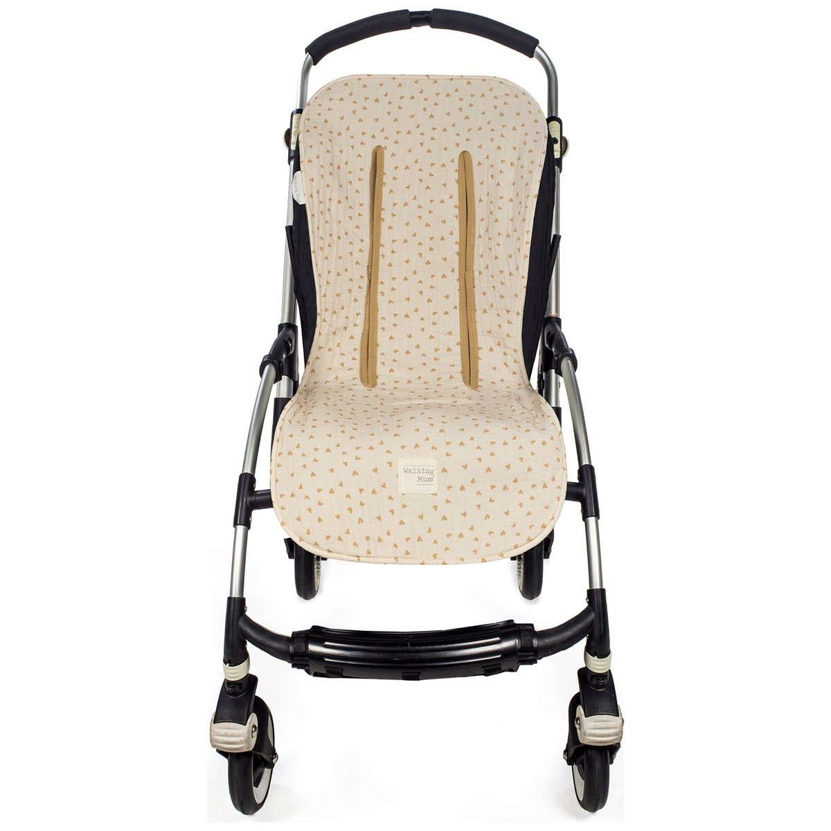 Assise pour poussette Coeurs beige, WALKING MUM
