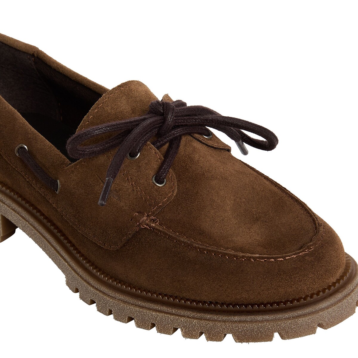 Chaussures bateau en cuir suédé marron, TAMARIS